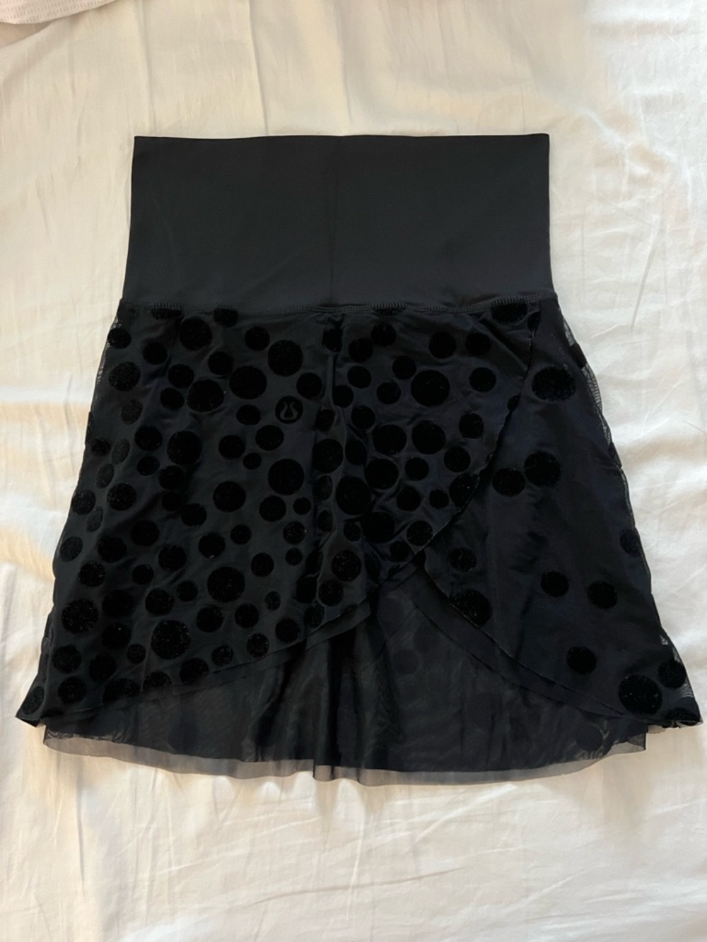 Vintage Lululemon DANCE Black Polka Dot Overlay Skirt/Top